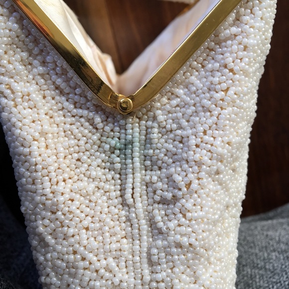 Vintage Needlepoint Tapestry Beaded Hand Bag Purse - Picture 10 of 16